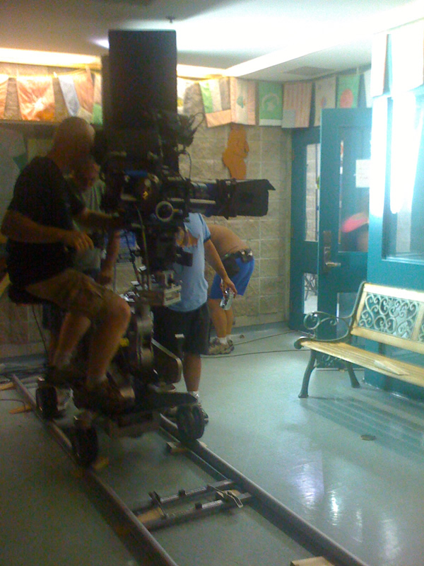 Benny Feng on set for Being Erica